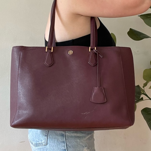 Tory Burch Large Triple Compartment Tote - Burgundy - Picture 3 of 12
